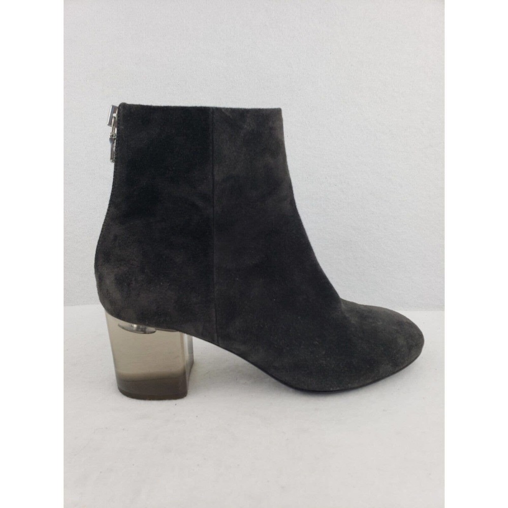 Rag & Bone Womens Dark Gray Velvet Boots Clear Acrylic Block Heel 36.5/US 6.5